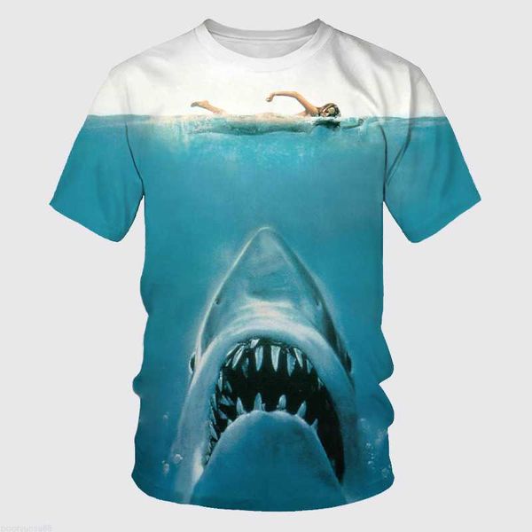 Sweats à capuche pour hommes Sweats Graphic Tee T-shirt pour hommes avec requin pour hommes Vêtements Graphic 3D Full Print Summer Tops Short Sleeve Fashion Casual Tee Shirts