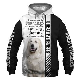 Heren Hoodies Sweatshirts Great PyreneeS 3D -geprinte jas mannen/vrouwen Harajuku Hoodie Unisex Casual Streetwear Sweatshirt pullover Sudadera