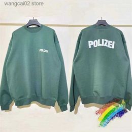 Heren Hoodies Sweatshirts Groen Zwart POLIZEI Sweatshirts Ronde hals Heren Dames Hoge kwaliteit Oversize VTM Pullover Hoodie met binnenkant Tags T231019