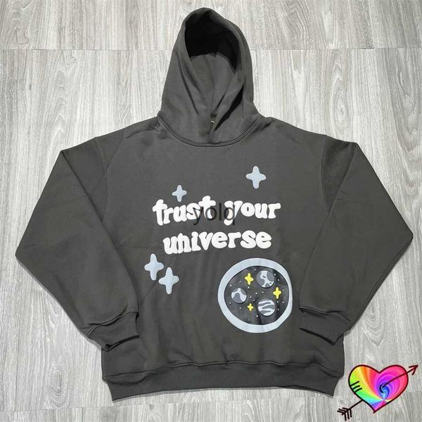 Sudaderas con capucha para hombres Sudaderas Gris Broken Planet Trust Your Universe Hombres Mujeres Pu Print Crewne e Moon Fleece Jerseysyolq