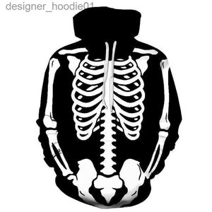 Hoodies voor heren Halloween-hoodies voor mannen 3D-print Skelet Sweatshirts Hoodies voor heren Kostuum Herfst Mode Casual Harajuku Top met lange mouwen L231027