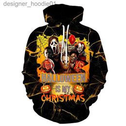 Sweats à capuche pour hommes Halloween tue le film d'horreur Michael Myers 3D imprimé sweat à capuche hommes femmes mode pull décontracté Streetwear Y2K sweats à capuche L231027