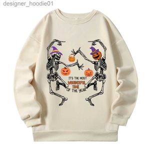 Sudaderas con capucha para hombre Sudaderas con capucha con estampado de diablo de calabaza y esqueleto de Halloween Otoño Invierno Nuevas prendas de vestir exteriores de talla grande Sudadera con capucha de marca de moda callejera L231027