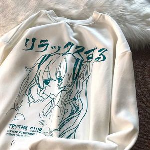 Sweats à capuche pour hommes Sweatshirts Harajuku Anime Girl Sweat-shirt imprimé à manches longues T-shirt Hommes et femmes Nouvelle mode japonaise Casual Gothic Loose Surdimensionné Topsyolq