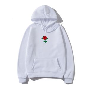 Mannen Hoodies Sweatshirts Harajuku Hoodie Sweatshirt Mannen Mode Streetwear Rose bloemenprint Tops Trui heren hoody Hooded kleding 230809