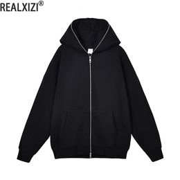 Sudaderas con capucha para hombre Sudaderas Chaqueta Harajuku Abrigo Hombres Mujeres Chaquetas Polar Fleece Zip Sudadera con capucha Oversized Manga larga Cremallera Top Casual Zipup Hoodies 230807