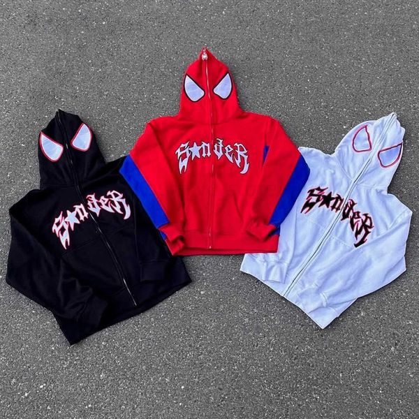 Sweats à capuche pour hommes Sweatshirts Harajuku Streetwear Spider Imprimé Sweat à capuche Vêtements pour femmes Zip Up Spider Sweat à capuche surdimensionné pour femme Vêtements d'hiver T230928