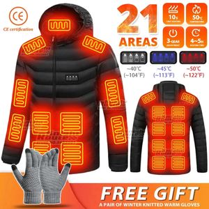 Sweats à capuche pour hommes Sweatshirts Veste chauffante Hommes 21Zone Quatre commutateurs de contrôle USB Vêtements électriques Auto-chauffant Gilet Femmes Thermique Chaud WinterCoat 231218