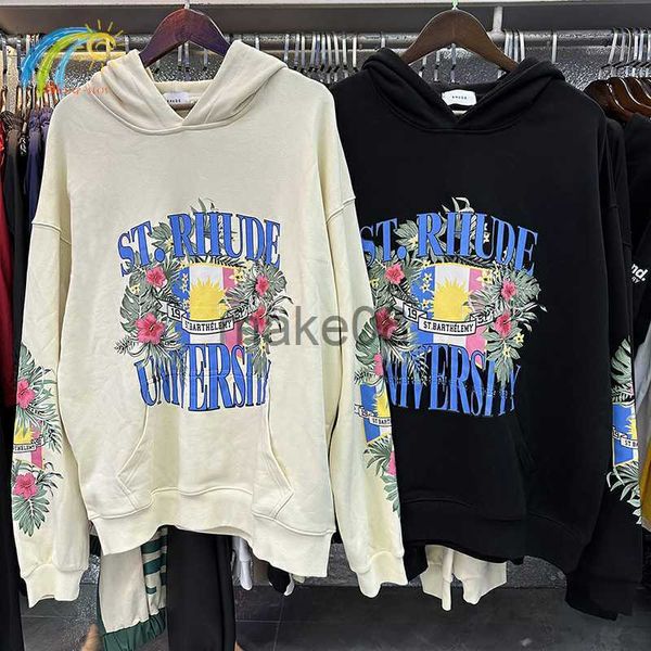 Sudaderas con capucha para hombres Sudaderas Tela pesada Algodón Bandera de flores Impresión Sudadera con capucha Casual 11 Etiquetas Sudaderas negras de albaricoque de gran tamaño para hombres Mujeres J230823