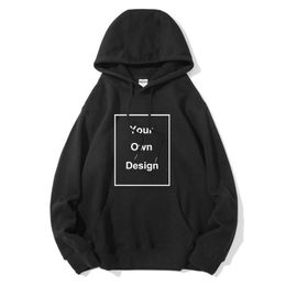 Sweats à capuche pour hommes Sweat-shirts en coton de haute qualité Votre propre conception Sweat-shirt Marque Logo / Image Personnalisé DIY Imprimer Pulls Lâches Mal