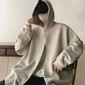 Heren Hoodies Sweatshirts Hoge Kwaliteit Wafel Sweatshirt Korea Versie Capuchon Paar Jas Ins Hop Verdikte Harajuku Mannen Vrouwen Jas Oversize M3XL 231012