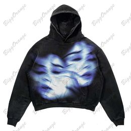 Sweats à capuche pour hommes Sweatshirts High Street Print Rétro Pull à capuche Gothique Hommes Femmes Surdimensionné Veste Lâche Streetwear Couple Y2K Tendance Vêtements Sweatshirts 230901