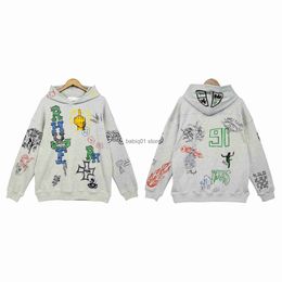 Sweats à capuche pour hommes Sweatshirts Haute version Meichao RHUDE manager graffiti peint à la main hommes et femmes 360 grammes pull à capuche T230306