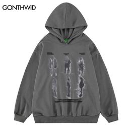 Sweats à capuche pour hommes Sweats à capuche Hip Hop Sweat Streetwear Mens Shadow Graphic Print Punk Gothique Pull à capuche Harajuku Casual Sweats à capuche en coton 230731