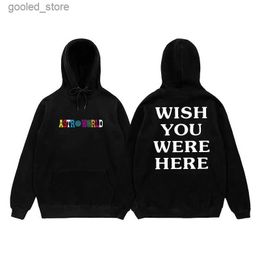 Heren Hoodies Sweatshirts Hip Hop Hoodie Heren Dames ASTROWORLD Hoodies Sweatshirts Cactus Jack YOU WERE HERE Letter Print Hoody Man Street chic Q231110