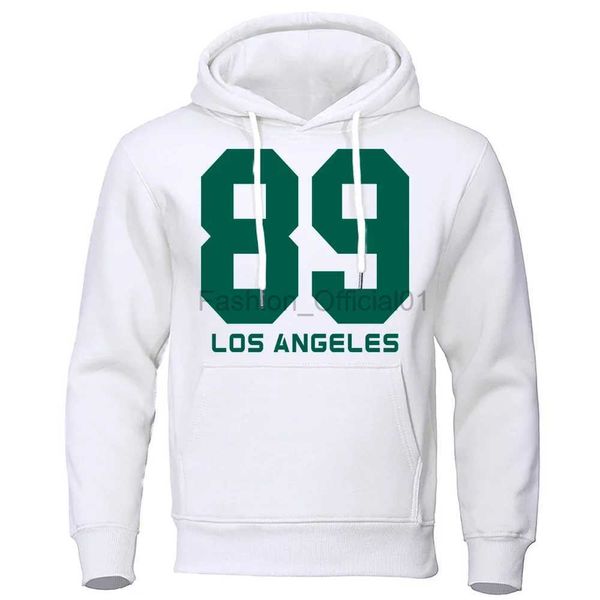 Sweats à capuche masculins Hip Hop Street 89 Los Angeles Sweet à swets à swets à streetwear de Los Angeles Vêtements de coton surdimensionnés 2023 New Spring Streetwear Fleece Soft Couple Hoody D240429