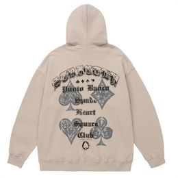 Herren Hoodies Sweatshirts Hip Hop Streetwear Gothic Hoodie Brief Poker Grafik Gedruckt Vintage 2022 Harajuku Übergroße Baumwolle Kapuzenhaube
