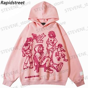 Heren Hoodies Sweatshirts Hip Hop Strtwear Hoodie Sweatshirt Japanse Anime Cartoon Grafische Hoodie Trui Mannen Harajuku Katoenen Sweatshirt met Capuchon T240326