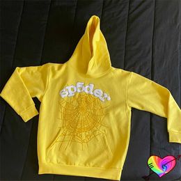 Sweats à capuche pour hommes Sweats Hip Hop Jaune Sp5der 555555 Sweat à capuche Hommes Femmes Toile d'araignée Imprimer Young Thug Spider Sweat à capuche Sweats à capuche Oversize Pulls