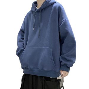 Heren Hoodies Sweatshirts Hooded 2023 Autumn Men Fleece Kleurrijke Hip Hop Solid Koreaanse mode Black Winter Pullover S-5xlmen's