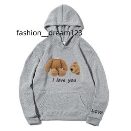 Hoodies voor heren Sweatshirts Hoodie voor heren Plam Fashion Angle Cotton Unisex Designer Able 2023Trendy Love Headless Teddy Bear Print Couple Coat Merk Hip Hop 96ri