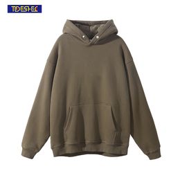 Sweats à capuche pour hommes Sweat à capuche Kasual Kancing Tebal Harian Pakaian Jalanan Hip Hop Katun Jahit Spesial Pria Kaus Atasan Mode 230907