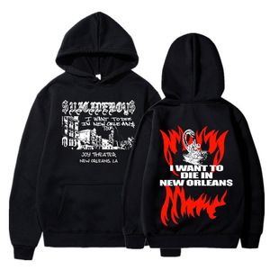 Sweats à capuche pour hommes Sweats à capuche Suicide Boys Je veux mourir à Orléans Album de musique Sweat-shirt esthétique Hip Hop Rappeur Pull Streetwear 230228