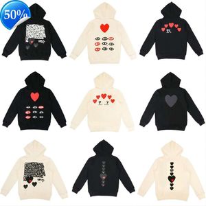 Sweats à capuche pour hommes Sweats à capuche Femmes Zipper Loose Coat Play Sweatshirt Commes Cardigan Des Small Red Heart Jacket Garcons Standard et Fleece Casual Jumpers