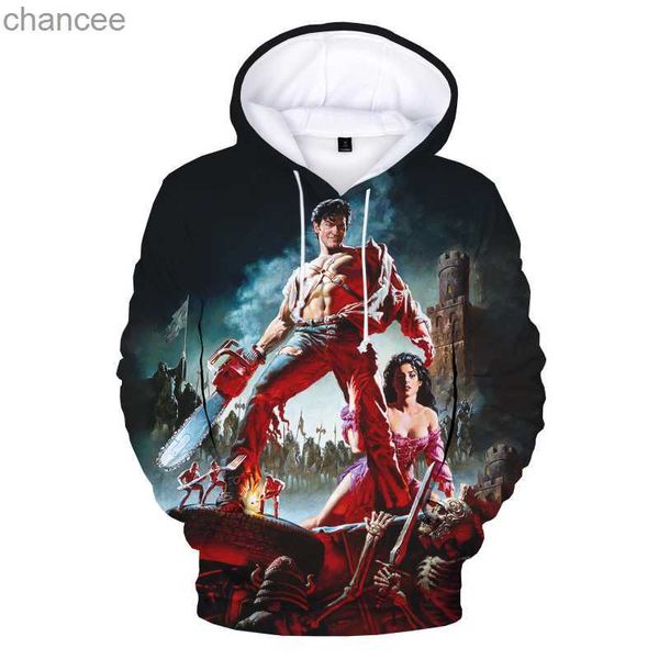 Sweats à capuche pour hommes Sweat-shirts Films d'horreur Ash VS Evil Dead 3D Graphic Sweat à capuche pour homme et femme Sweat-shirt Harajuku Halloween Pulls à capuche surdimensionnés Manteau Tops LST230902