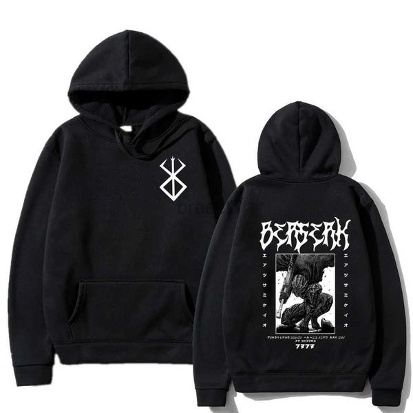 Sweats à capuche pour hommes Sweatshirts Hot Berserk Guts Sweat à capuche japonais Anime Graphic Sweatshirt pour garçons Sportswear Cosplay Vêtements Cute Girl Automne/Hiver Pulls 24328