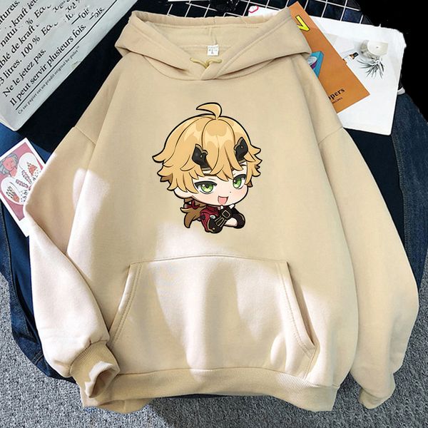 Sweats à capuche pour hommes Sweatshirts Hot Game Genshin Impact Sweat à capuche Hommes Femmes Kawaii Dessin animé Sweat Harajuku Thoma Unisexe Automne Hiver Chaud Mode Streetwear 230914