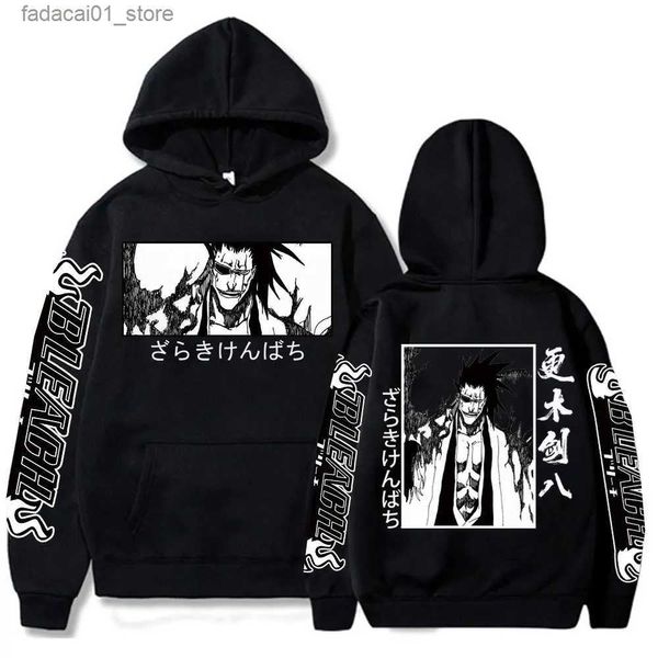 Sudaderas con capucha para hombre Sudaderas con capucha de anime japonés caliente Bleach Y2K Hombres Zaraki Kenpachi Sudaderas gráficas de talla grande Jerséis divertidos de dibujos animados de Harajuku MaleQ240111