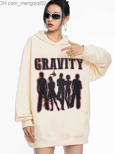 Sudaderas con capucha masculinas sudaderas Houzhou American Retro Streetwear Soodie Fashion Korean Fashion Retro K-Pop Super Dalian Segidados Sweatshirt Women's Autumn 2023 Nuevo Z230815