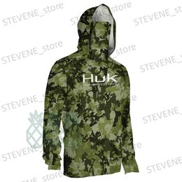 Sweats à capuche pour hommes Sweatshirts HUK Vêtements de pêche Camouflage Mens Long Slve Masque Chemises de pêche à capuche Upf 50+ Protection Uv Performance Vêtements de pêche T240326