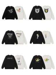 Sweats à capuche pour hommes Sweatshirts HUMAN MADE Harajuku Cartoon Anime Pattern Velvet Fashion Clothing Casual Sweatshirt Tops Pull pour hommes unisexe