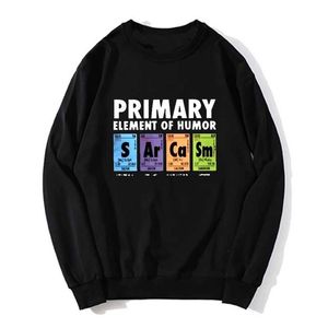 Heren Hoodies Sweatshirts Humoristische Periodiek systeem S AR CA SM Wetenschappelijk Sarcasme Primaire elementaire chemische overmaat Mens Sweatshirt Sweater Q240506