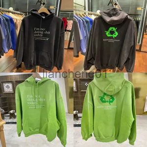 Mannensweater met capuchon Sweatshirts Ik ga vandaag geen hondenpoep maken. Hoodies dames beste kwaliteit oversized puur katoen zwart groen VTM sweatshirts ritsen x1012