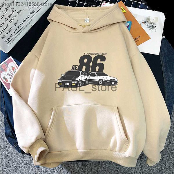 Sweats à capuche pour hommes Sweats Initial D AE86 JDM Hoodies Lettre de mode de voiture japonaise Sweat à capuche imprimé Hommes Sweats Streetwear Femmes Hip Hop Loose Anime Sweat à capuche x0720