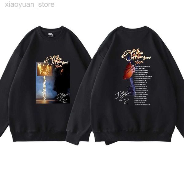 Sweats à capuche pour hommes Sweatshirts J Cole The Off Season Tour 2022 Sweat-shirt à col ras du cou imprimé graphique Hommes Femmes Harajuku Hip Hop Streetwear Pull en polaire d'hiver M230408