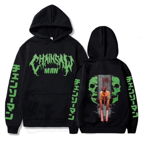 Sweats à capuche pour hommes Sweatshirts Japon Anime Chainsaw Hommes et femmesHoodies Gothic Cartoon Double face Imprimer Surdimensionné Streetwear Sweat-shirts à manches longues 230327