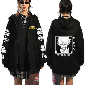 Sweats à capuche pour hommes Sweats Japon Anime My Hero Academia Bakugou Katsuki Sweat à capuche Homme Manga Sweat à capuche Streetwear Pull Homme G221008