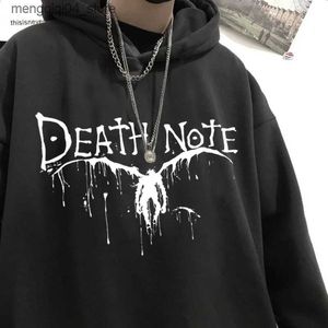 Sweats à capuche pour hommes Sweatshirts japonais Anime Death Note à capuche hommes sweat polaire Sudadera Ryuk Shinigami à capuche Harajuku Kawaii Sportswear Manga Q240322