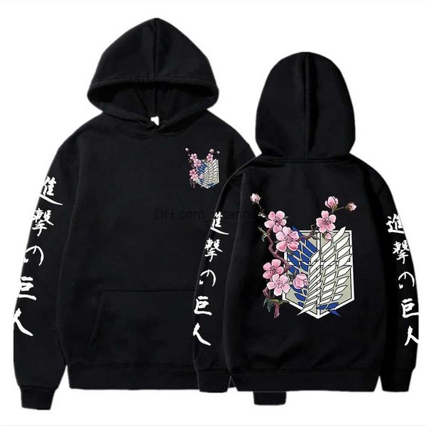 Sweats à capuche pour hommes Sweatshirts Japonais Anime Attack on Titan Sweats à capuche Pulls Graphique Survêtement Femmes Sweat Hommes Sweat à capuche Enfants Garçons Vêtements Manteau T240217