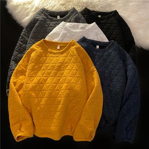 Heren Hoodies Sweatshirts JMPRS Casual O Hals Oversize Solid Batwing Mouw Diamant Harajuku Tops Lente Katoen Mode 230322