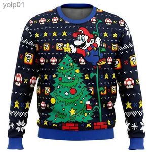 Sweats à capuche pour hommes Sweatshirts Kart laid pull de Noël pull de Noël cadeau père Noël pull dessin animé hommes sweat automne hiver polaire HoodiesL231107