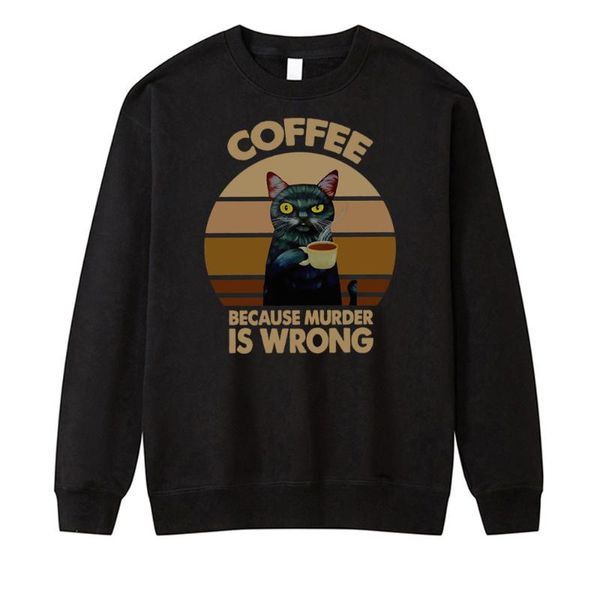 Sudaderas con capucha para hombre Kawaii Cat porque Murder Is Wrong Harajuku 2021 invierno hombre Casual Cool Hoodie sudadera pulóveres transpirables