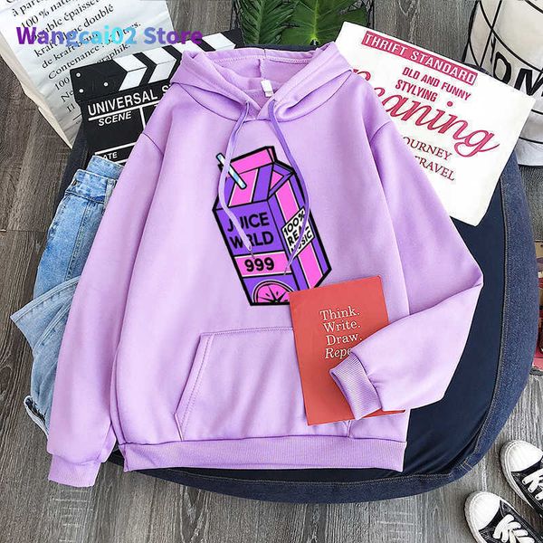 Sweats à capuche pour hommes Sweats Kawaii JUICE Wrld Sweats à capuche Thread Sweat Juice Wrld Print Trap Rap Rainbow Fault Juice World Oversized Women Winter Hoodies 020723H