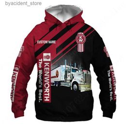 Sweats à capuche pour hommes Kenworth Vêtements Harajuku Sweat Top Anime Sweats à capuche pour hommes Femmes Casual Impression 3D Sweats à capuche zippés Unisexe Sweat à capuche surdimensionné L240315