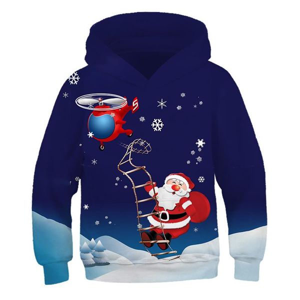 Sudaderas con Capucha para Hombres Sudaderas con Capucha para niños Sudadera con Estampado navideño en 3D Ropa para niños de Manga Larga para niños/niñas Tops Lindos y Frescos