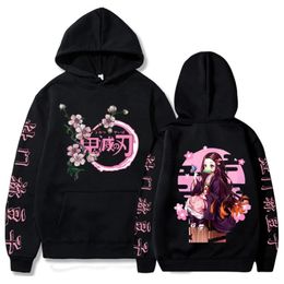 Heren Hoodies Sweatshirts Kimetsu No Yaiba Demon Slayer Hoodies Anime Kamado Nezuko Grafische print Harajuku Sweatshirt met capuchon Unisex Y2k Kleding Sudadera 231116